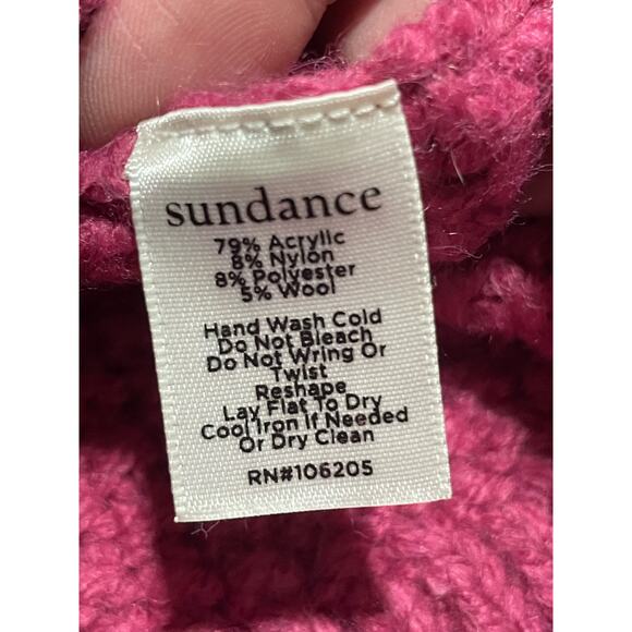 Sundance Long Chunky Fair Isle Button Down Cardigan Sweater Womens Small Pink - Picture 6 of 10